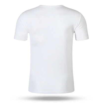 Marathon Men's Casual T-shirts Summer Quick Dry Breathable Round Neck Short Sleeve Elastic Outdoor Training Hiking Run T-shirts