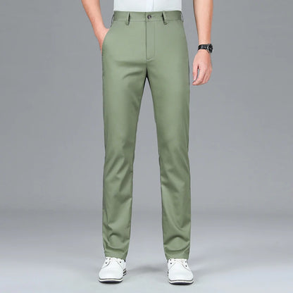 Calça casual fina de fibra de bambu masculina, estilo clássico, moda comercial, marca de luxo masculina, nova, verão 2022