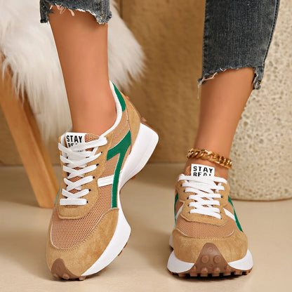 Novos Tênis Femininos 2026: Tênis Esportivo Casual de Primavera com Cadarço, Plataforma de Luxo e Antiderrapante para Corrida - Zapatos de Mujer