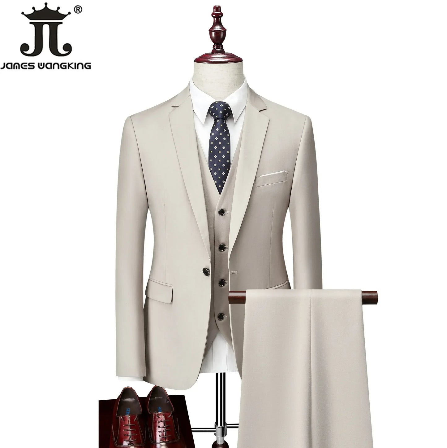 M-6XL 15 Cores (Jaqueta+Colete+Calças) Trajes Formais para Escritório Masculinos Vestido de Casamento para Noivos Vestido de Festa Terno de Cor Sólida