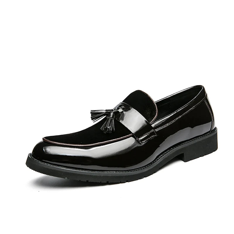 Sapatos Casuais Masculinos de Grife com Salto Baixo, Loafers Slip-on Modernos de Alta Qualidade com Borla, Sola Macia e Confortável, Tamanhos 38-48