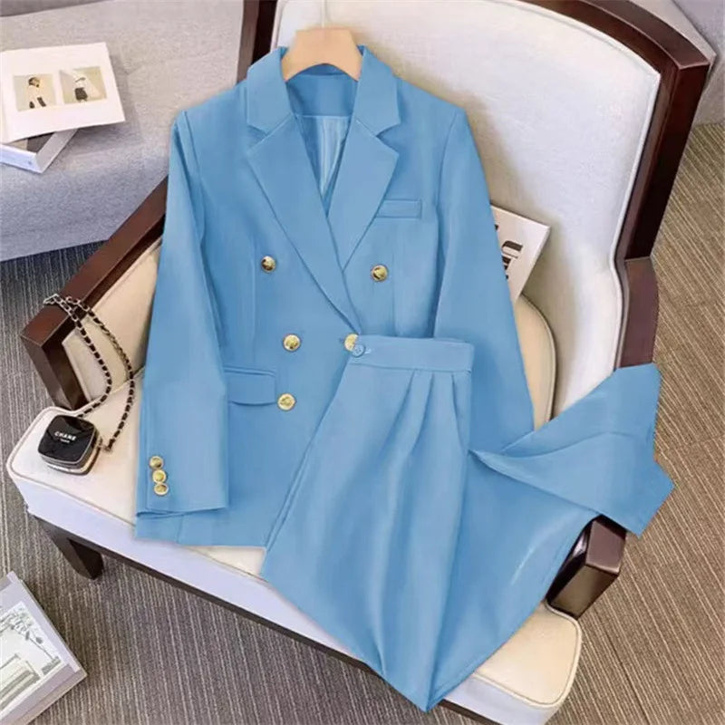 Conjunto de Duas Peças Feminino Outono 2026: Blazer e Calça Elegante e Casual para Mulheres