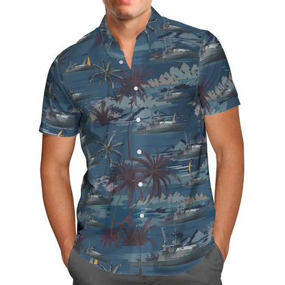 Oversized Streetwear 3D Anime Green Short Sleeve Hawaiian Shirt Men's Beach Summer 5XL Social Homme-863