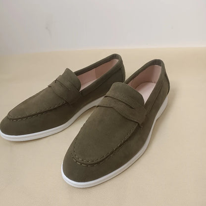 Verão masculino marca camurça mocassins de couro dos homens sapatos casuais de luxo respirável deslizamento em sapatos de condução mocassins
