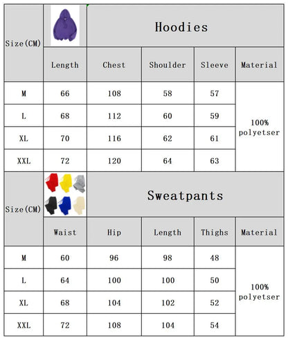 Paris Richforever Trendy Print Tracksuit For Mans Autumn Warm Loose Hoodies Fleece Simple Pants Unisex Loose Fashion Suits