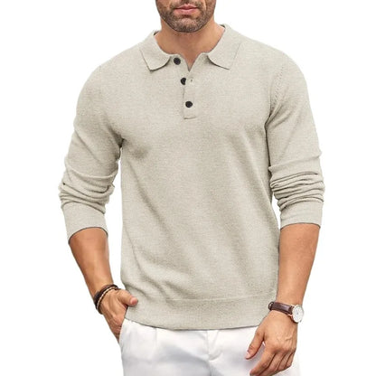 Animal jogo masculino botão polo camisas magro mock neck camisa de malha polo suéteres vestido casual jumper inverno pulôver térmico camisola