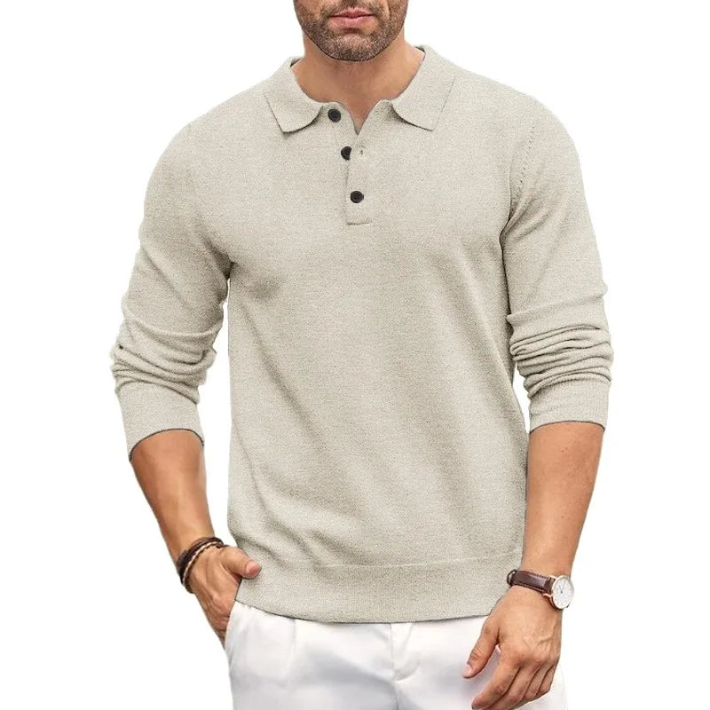 Animal jogo masculino botão polo camisas magro mock neck camisa de malha polo suéteres vestido casual jumper inverno pulôver térmico camisola