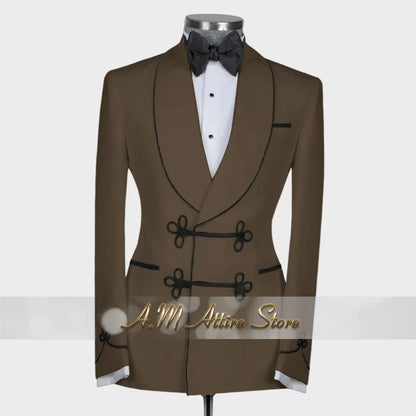 Ternos extravagantes masculinos, conjunto de 2 peças, xale, lapal, botão floral, jaqueta, calças, ajuste fino para casamento, coquetel, bola, jantar, vestido de festa, presentes