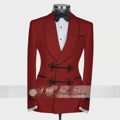 Ternos extravagantes masculinos, conjunto de 2 peças, xale, lapal, botão floral, jaqueta, calças, ajuste fino para casamento, coquetel, bola, jantar, vestido de festa, presentes