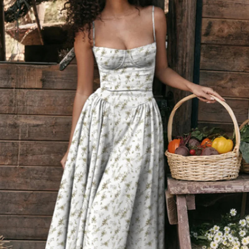 Elegante vestido plissado sem encosto sem mangas feminino, vestido Midi monocromático, vestido feminino de festa à noite, sexy, verão, 2024