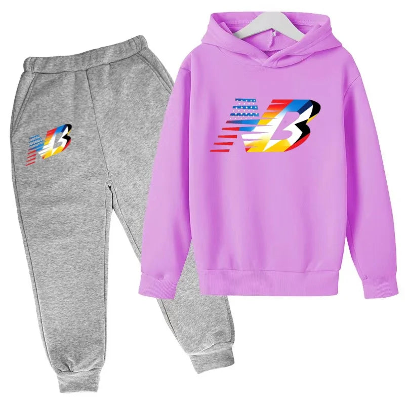 Última Coleção 2026 de Roupas Esportivas Infantis - Conjunto de Camiseta e Calça Comprida Confortável e Solto, Ideal para Meninos e Meninas de 3 a 13 Anos