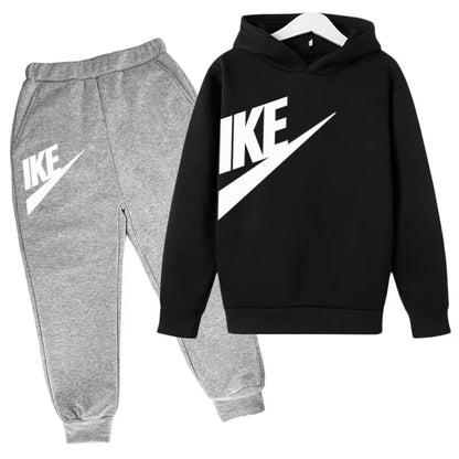 Conjunto de Moletom Infantil de Outono com Letras, Pulôver Esportivo para Crianças de 3 a 12 Anos, Casaco + Calças, Presente de Aniversário para Meninos e Meninas, Roupas de Lazer e Moda