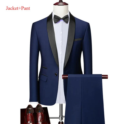 Lapela masculina preto terno conjunto casaco colete calças/negócios padrinhos noivo vestido de casamento fprmal blazer calças