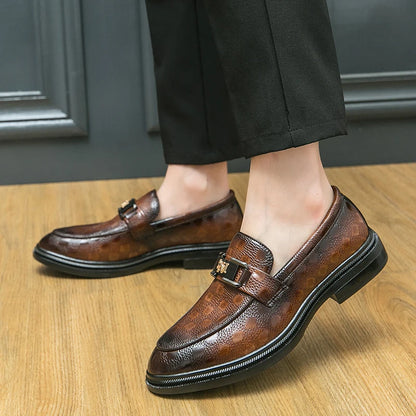 Sapatos sociais masculinos clássicos, sapatos formais de couro, de alta qualidade, casuais, para negócios, casamento, mocassins de escritório