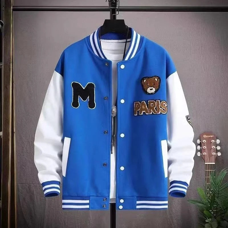 Carta bordada blusão masculino jaqueta de beisebol primavera novo estilo coreano harajuku hip-hop streetwear botão jaqueta universitária
