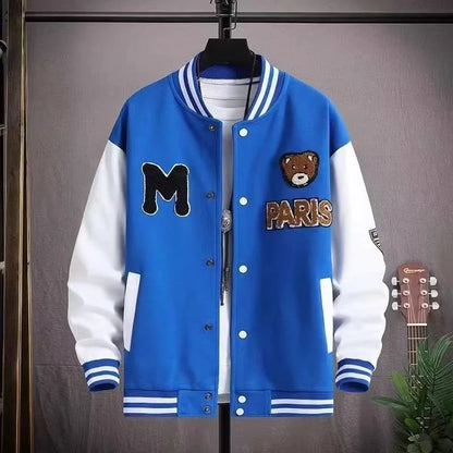 Carta bordada blusão masculino jaqueta de beisebol primavera novo estilo coreano harajuku hip-hop streetwear botão jaqueta universitária