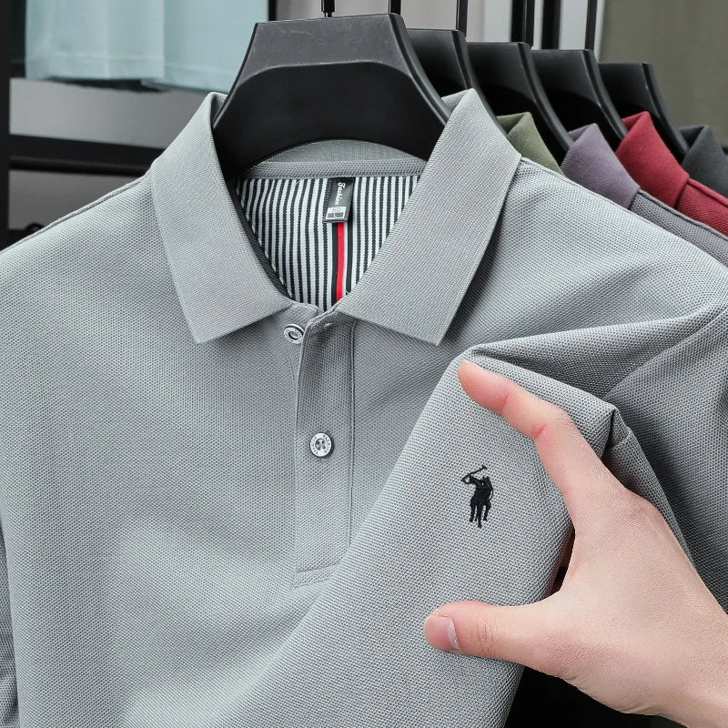Camiseta Polo de Luxo para Outono e Inverno da Marca Paul, Bordada, Confortável e de Alta Qualidade para Homens, Vendas Quentes