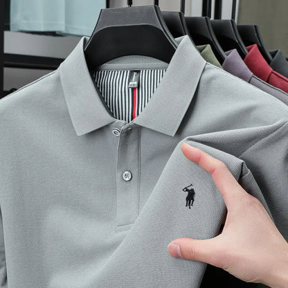 Camiseta Polo de Luxo para Outono e Inverno da Marca Paul, Bordada, Confortável e de Alta Qualidade para Homens, Vendas Quentes