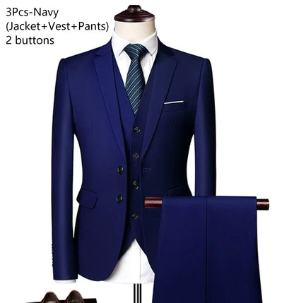 Ternos para homens elegante casamento 3 peças blazers outfit 2 conjunto jaquetas colete calças completo 2025 moda clássico negócios formal