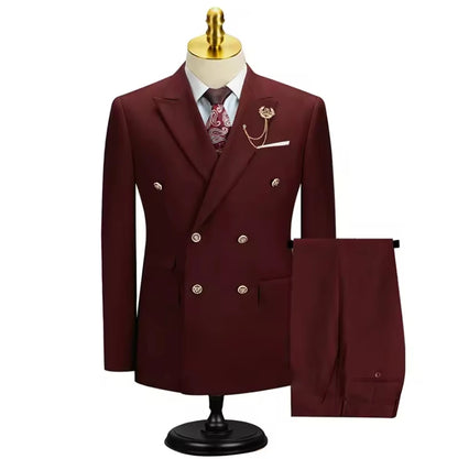2025 ternos para homens novo estilo (blazer + calças) duplo breasted banquete de casamento/hosting/festa 2 peças blazer calças vestido