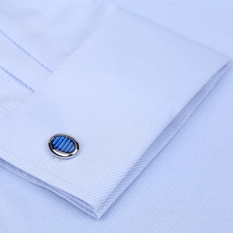 Camisa masculina clássica com punhos franceses, camisa social formal de negócios, ajuste padrão, manga longa, festa de casamento, escritório, trabalho, camisas brancas