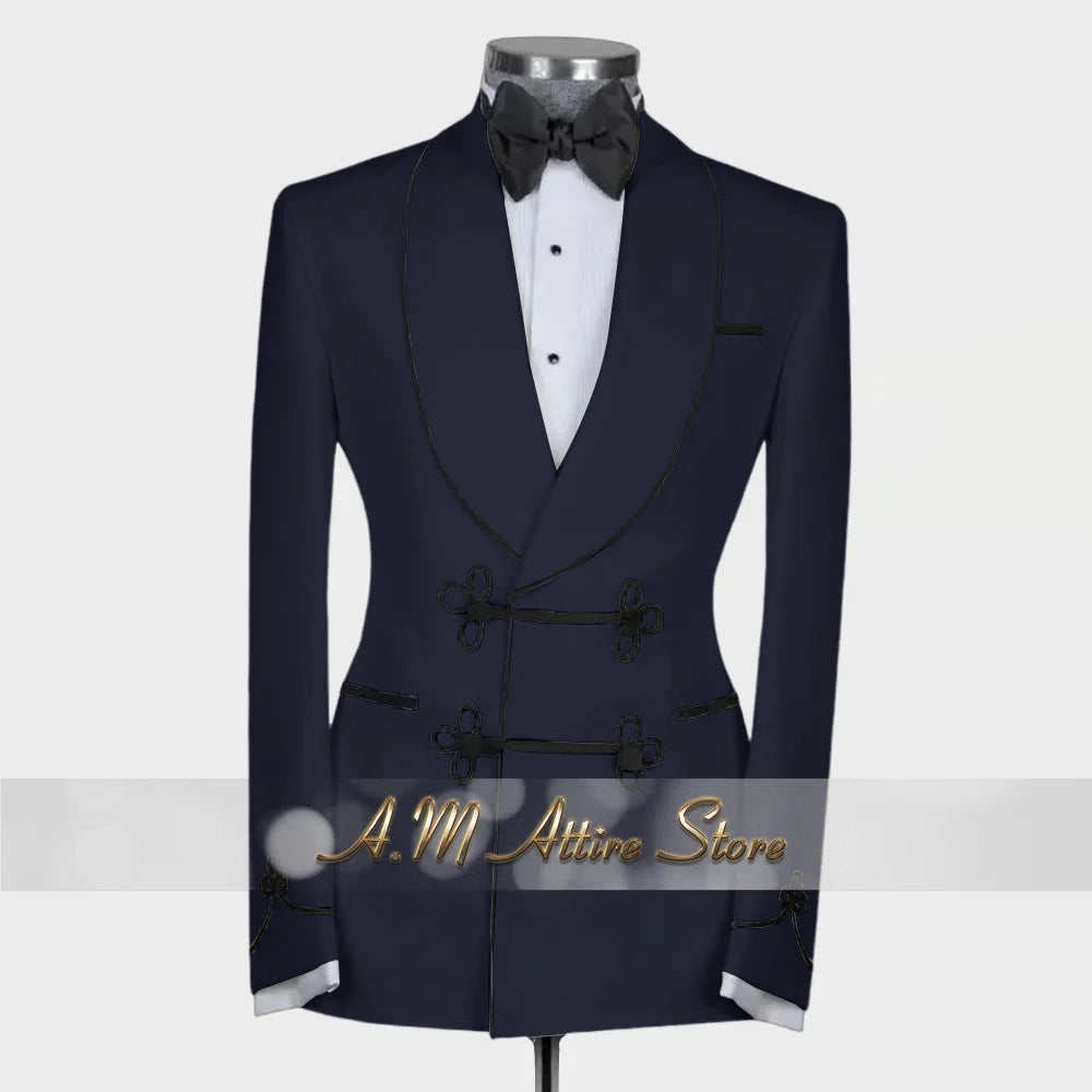 Ternos extravagantes masculinos, conjunto de 2 peças, xale, lapal, botão floral, jaqueta, calças, ajuste fino para casamento, coquetel, bola, jantar, vestido de festa, presentes
