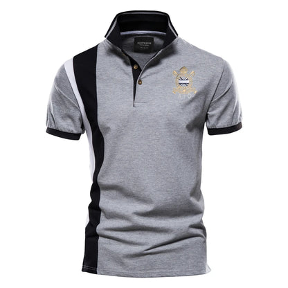 2025 New Men's Fashion Summer Stripe Printing Comfortable and Breathable Polo Shirt Outdoor Leisure Sportswear