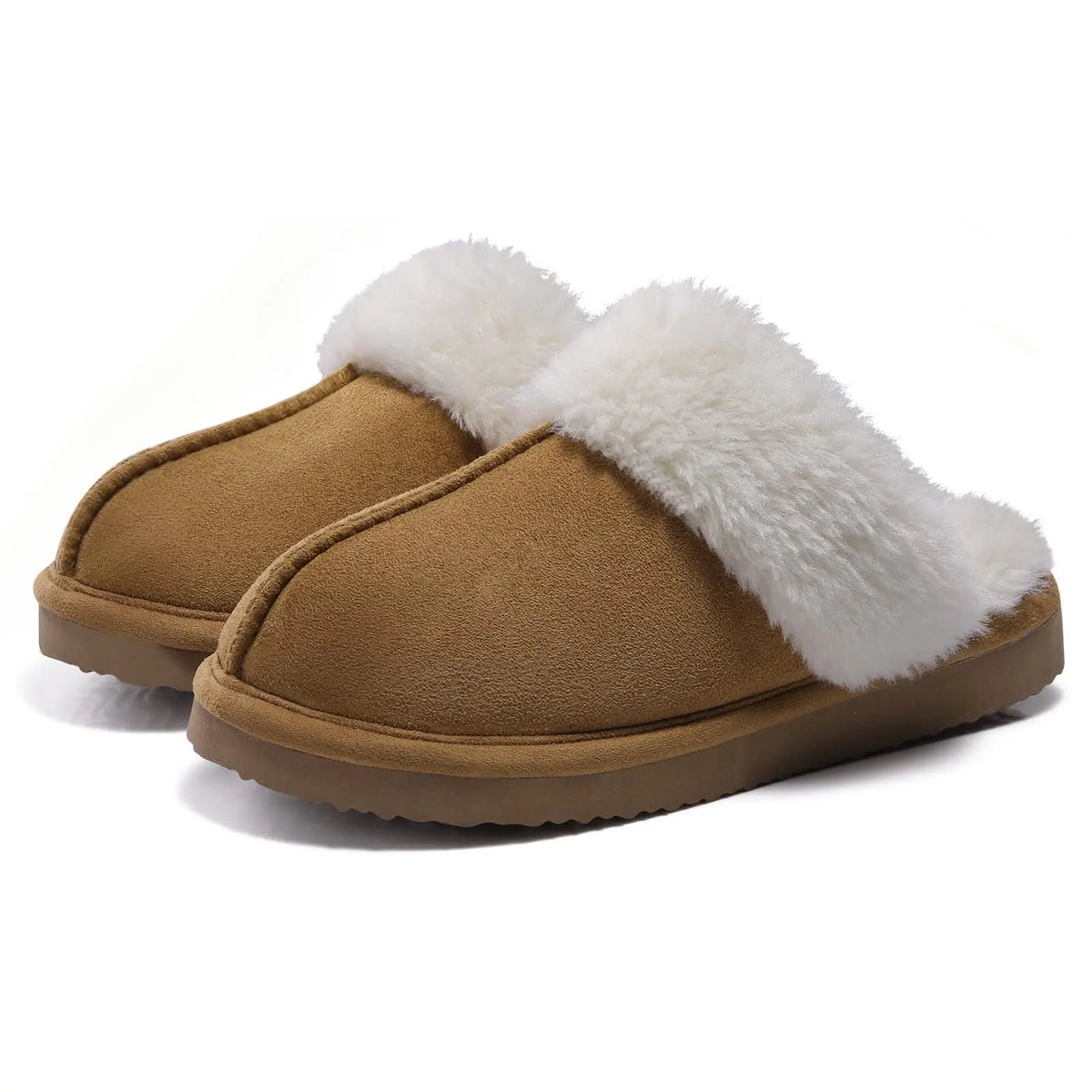 Chinelos de algodão evshine-luxuoso para mulheres, chinelo interior macio, espuma de memória confortável, sapato plano de pele ao ar livre, inverno