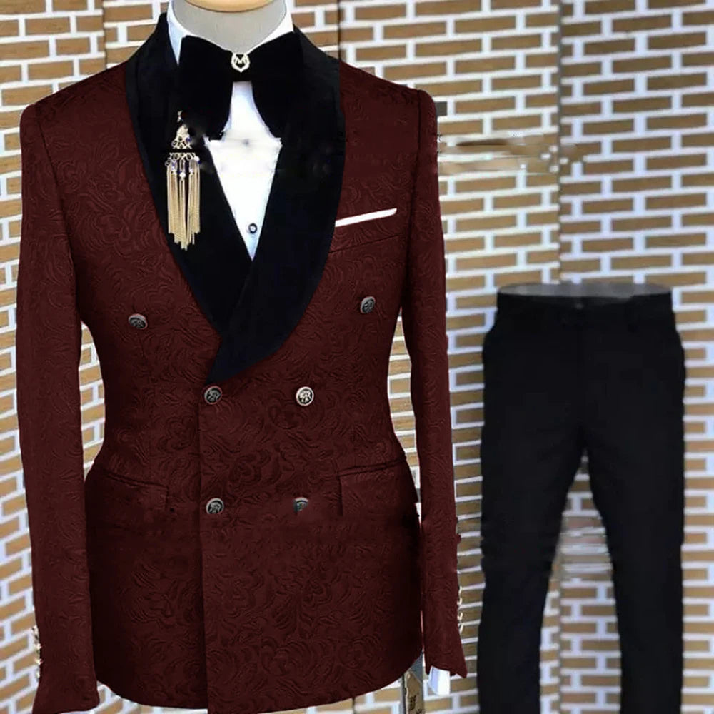 Terno floral formal masculino, smoking elegante, blazer bonito, jaqueta cinza, calça, festa de casamento, noivo, conjunto de 2 peças