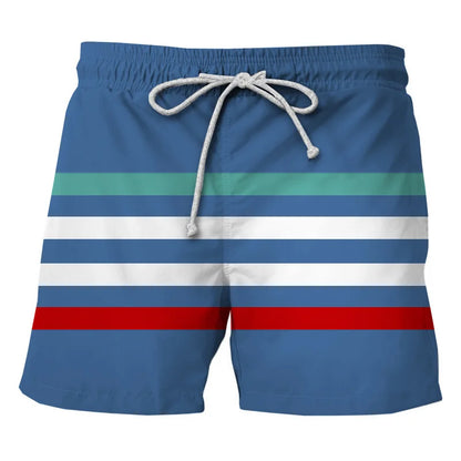 Calção de Banho Havaiano de Secagem Rápida Masculina, Shorts Esportivos para Férias, Estampado 3D Coqueiro, Solto, Moda Verão, 6XL