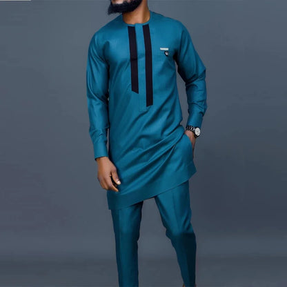 Novo Terno Masculino 2025, Bolso Branco, Conjunto de 2 Peças, Terno Casual de Luxo para Casamento, Estilo Tradicional Africano de Minorias Étnicas