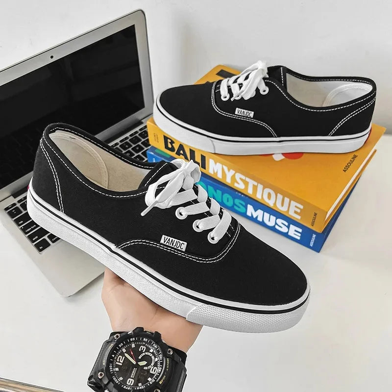 Primavera novos sapatos de lona clássicos masculinos respirável casual versátil estilo hong kong versão coreana pequenos sapatos de placa de público