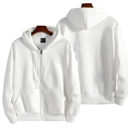 Nova Moda: Moletons com Zíper para Mulheres/Homens, Suéter com Capuz de Manga Longa, Roupas Casuais de Outono/Inverno, Roupas Esportivas Sólidas