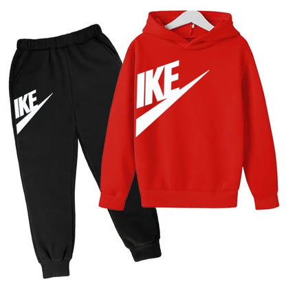 Conjunto de Moletom Infantil de Outono com Letras, Pulôver Esportivo para Crianças de 3 a 12 Anos, Casaco + Calças, Presente de Aniversário para Meninos e Meninas, Roupas de Lazer e Moda