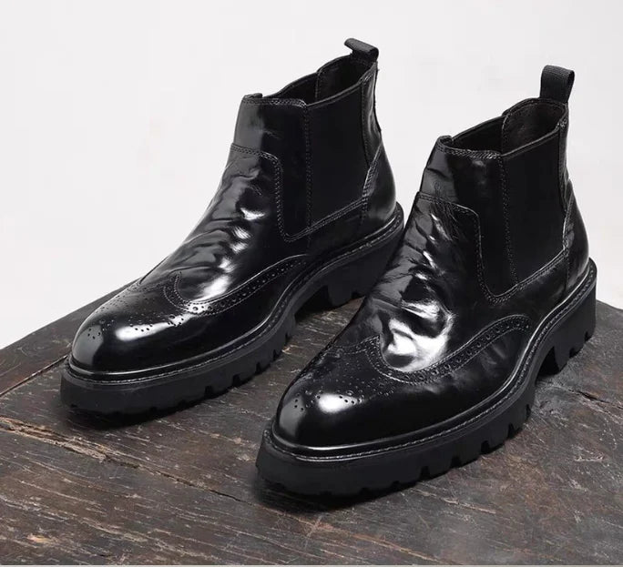 Botas Chelsea Masculinas, Botas de Tornozelo Clássicas de Inverno, Botas de Negócios Masculinas, Botas Curtas Casuais Masculinas