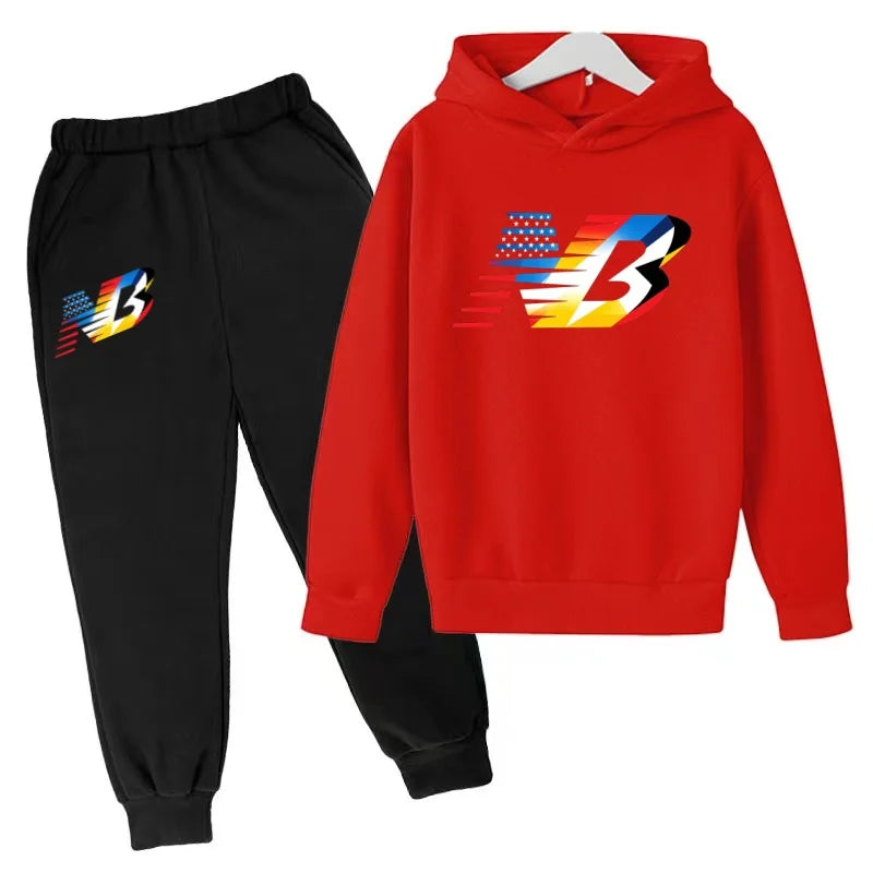 Última Coleção 2026 de Roupas Esportivas Infantis - Conjunto de Camiseta e Calça Comprida Confortável e Solto, Ideal para Meninos e Meninas de 3 a 13 Anos