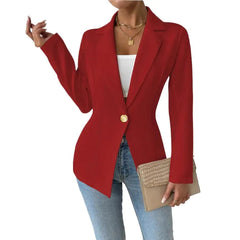 Mulheres único botão fino blazer primavera verão senhora entalhado manga longa sólido negócios workwear blazer casacos ZC-ZC740
