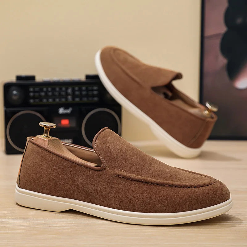 Spring  Autumn Male Sneakers for Lazy People Lightweight  Casual Men's Single Shoes Plus Size Men's Business Leather Shoes