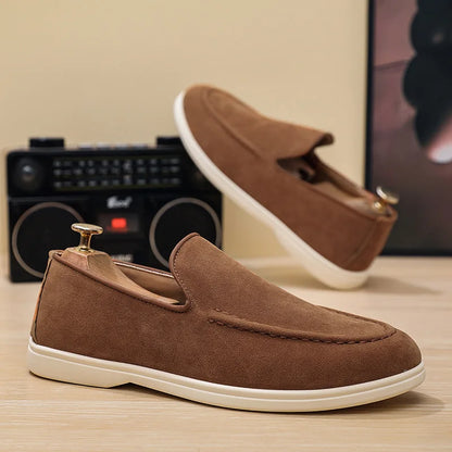 Spring  Autumn Male Sneakers for Lazy People Lightweight  Casual Men's Single Shoes Plus Size Men's Business Leather Shoes