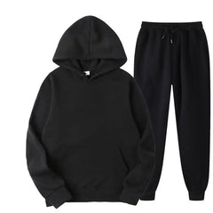Conjunto de fato de treino masculino, 2 peças: camisola com capuz e calças com cordão, roupa de desporto para homem e mulher, ideal para corrida e atividades desportivas no outono.