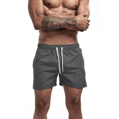 Calções de banho masculinos para praia, calções de banho para ginástica e corrida, calções de banho para homem.