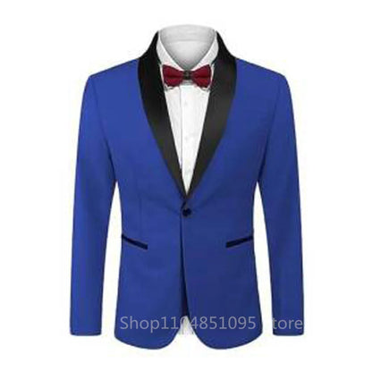 Casual sólido masculino blazer fino ajuste noivo terno de casamento jaqueta moda melhor homem jantar smoking casaco para negócios