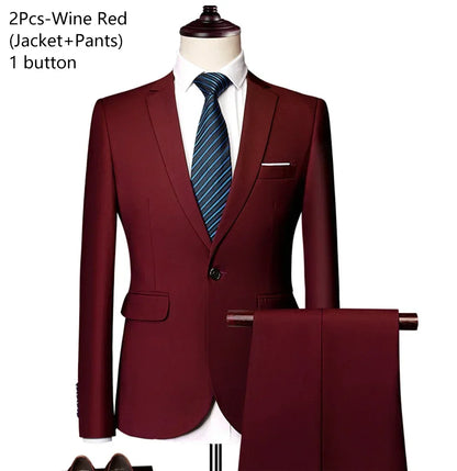 Ternos para homens elegante casamento 3 peças blazers outfit 2 conjunto jaquetas colete calças completo 2025 moda clássico negócios formal