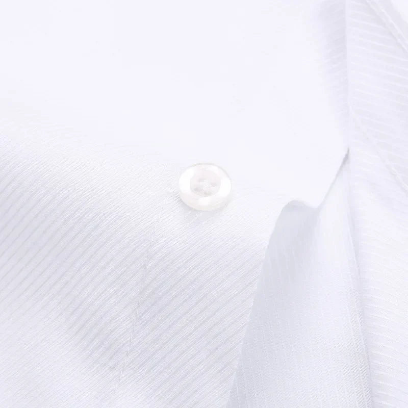 Qualidade frança abotoaduras homens vestido camisas botão turndown colarinho respirável fino ajuste festa de casamento smoking camisas hombre