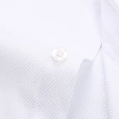 Qualidade frança abotoaduras homens vestido camisas botão turndown colarinho respirável fino ajuste festa de casamento smoking camisas hombre