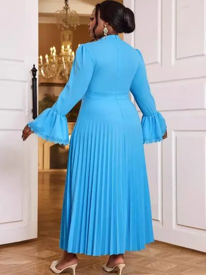 Plus Size African Party Dress For Women Autumn Winter New Fashion Dashiki Ankara Wedding Gowns Elegant Turkey Muslim Maxi Dress
