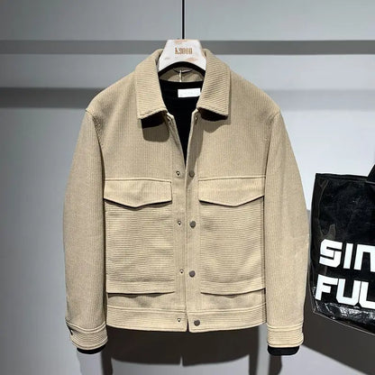 Jaqueta masculina lapela solta e simples jaqueta na moda marca juventude casaco elegante e personalizado topo masculino
