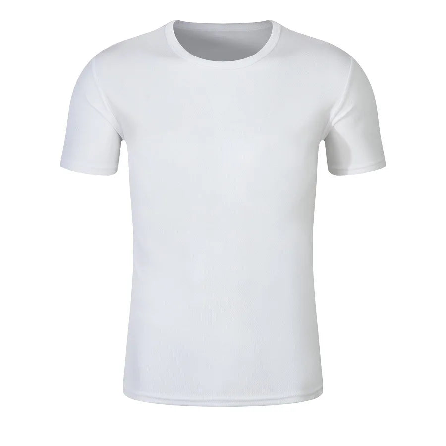 Marathon Men's Casual T-shirts Summer Quick Dry Breathable Round Neck Short Sleeve Elastic Outdoor Training Hiking Run T-shirts