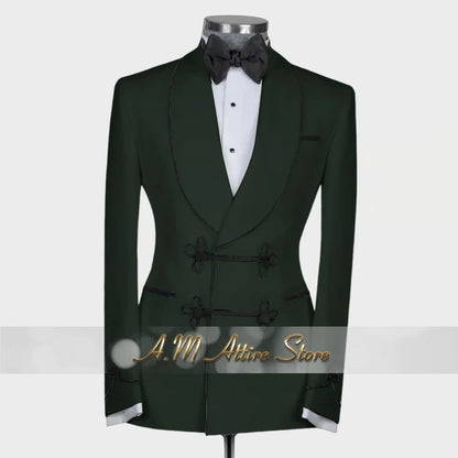 Ternos extravagantes masculinos, conjunto de 2 peças, xale, lapal, botão floral, jaqueta, calças, ajuste fino para casamento, coquetel, bola, jantar, vestido de festa, presentes