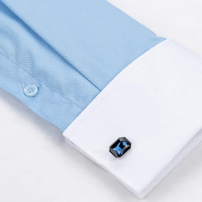 2024 nicho chique manga dupla dobrada gola windsor negócios camisa de manga comprida vestido masculino de alta qualidade aleatório abotoaduras francesas